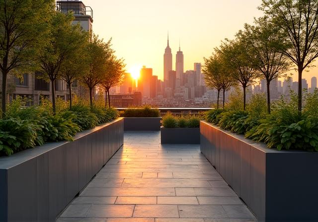 Brooklyn rooftop garden layout